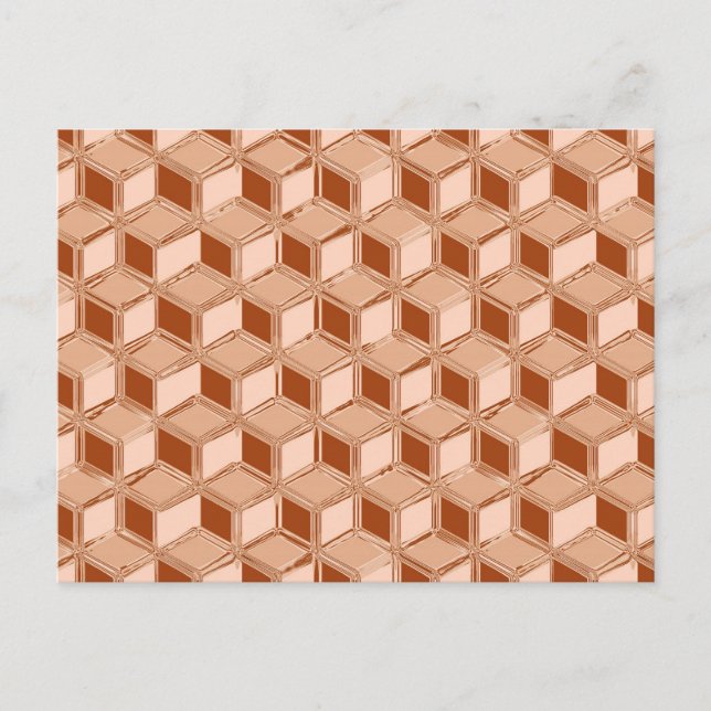 Chrome 3-d boxes - copper coloured postcard (Front)