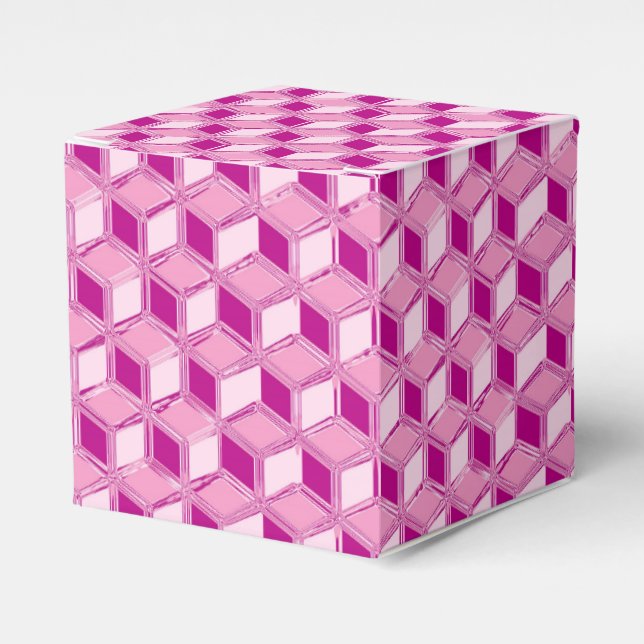 Chrome 3-d boxes - fuchsia pink (Front Side)
