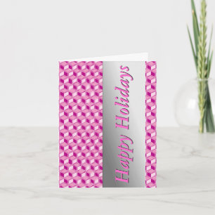 Chrome 3-d boxes - fuchsia pink holiday card