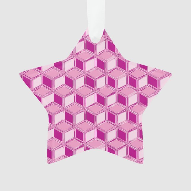 Chrome 3-d boxes - fuchsia pink ornament (Front)