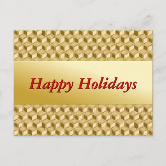 Chrome 3-d boxes - gold coloured holiday postcard