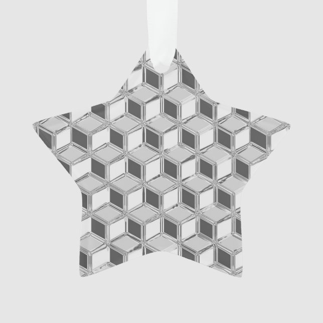 Chrome 3-d boxes - silver grey ornament (Front)