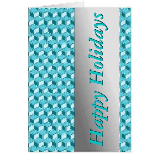 Chrome 3-d boxes - turquoise / aqua (Front)