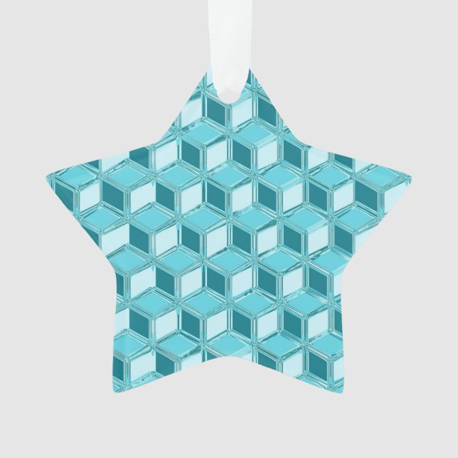 Chrome 3-d boxes - turquoise / aqua ornament (Front)