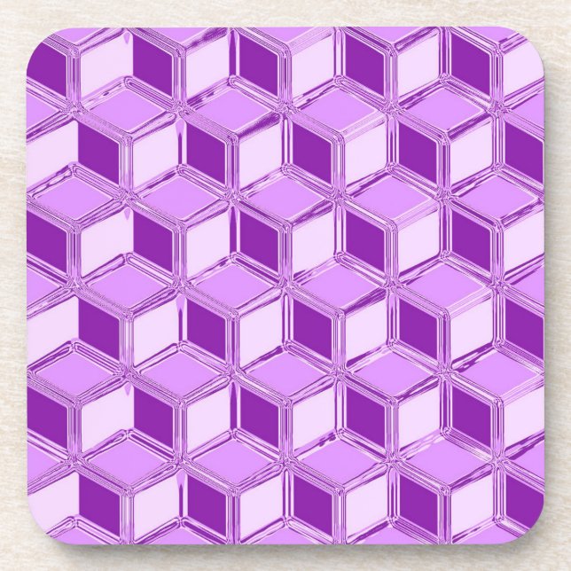 Chrome 3-d boxes - violet purple coaster (Front)