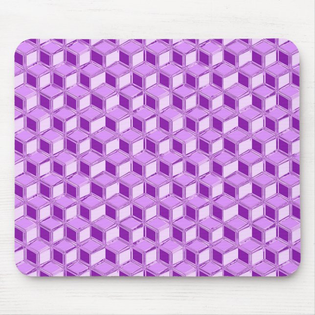 Chrome 3-d boxes - violet purple mouse mat (Front)