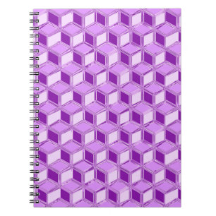Chrome 3-d boxes - violet purple notebook