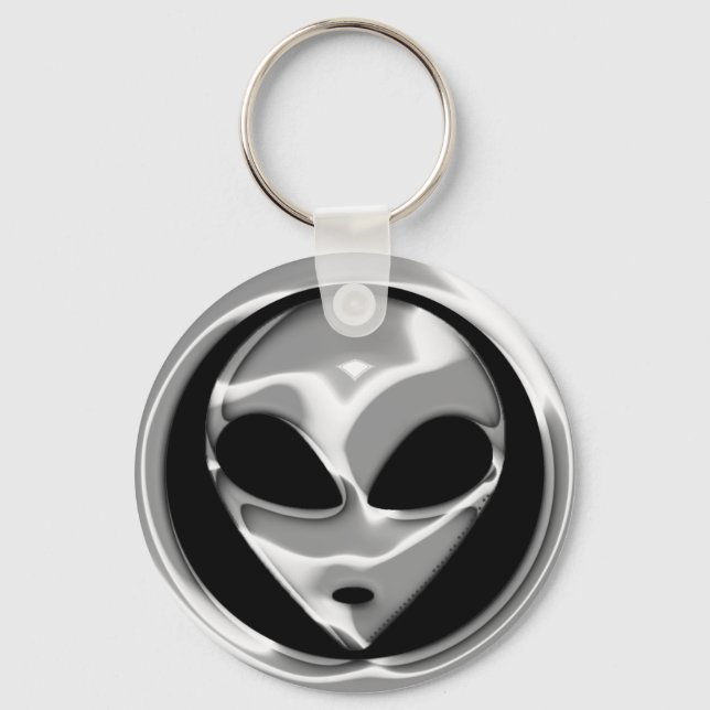 CHROME ALIEN HEAD KEY RING (Front)