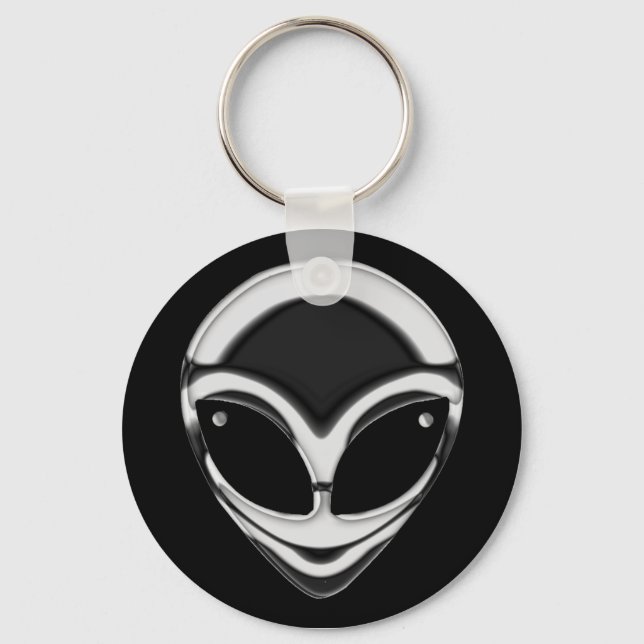 CHROME ALIEN HEAD KEY RING (Front)