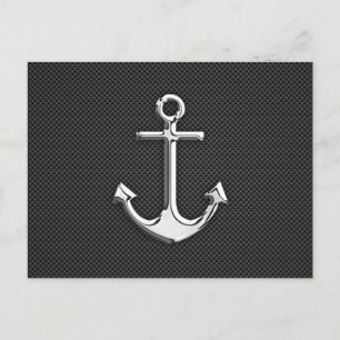 Chrome Anchor on Carbon Fiber Postcard