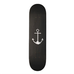 Chrome Anchor on Carbon Fibre Skateboard