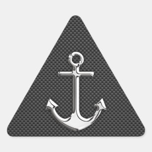 Chrome Anchor on Carbon Fibre Triangle Sticker