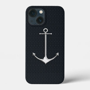 Chrome Anchor on Honeycombs Nautical Lifestyle iPhone 13 Mini Case
