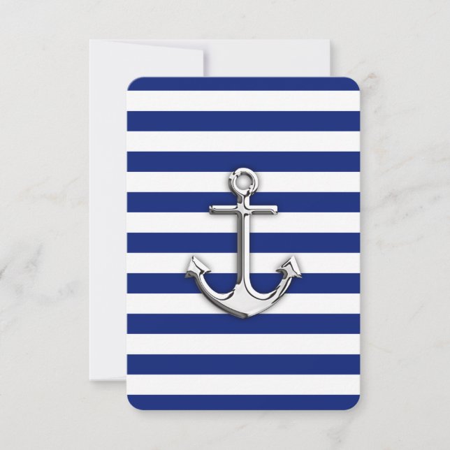 Chrome Anchor on Navy Stripes (Front)