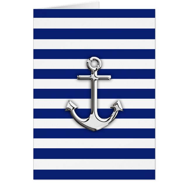Chrome Anchor on Navy Stripes (Front)