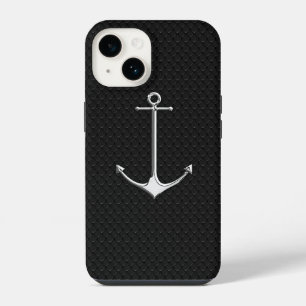 Chrome Anchor on Snake Skin Nautical Lifestyle iPhone 14 Case