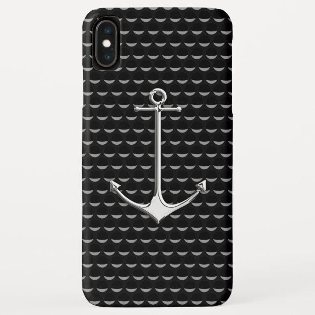 Chrome Anchor on Wave Cups Nautical Lifestyle Case-Mate iPhone Case (Back)