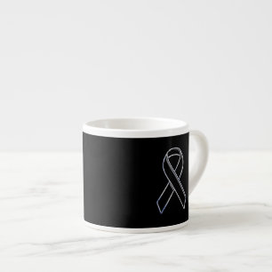 Chrome Black on Black Ribbon Awareness Espresso Cup