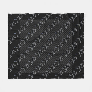 Chrome Black Ribbon Awareness Carbon Fibre Fleece Blanket