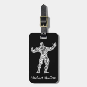 Chrome Bodybuilder Luggage Tag