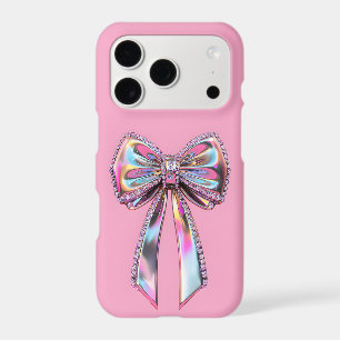 Chrome Bow Rhinestone iPhone Case Y2K Glam