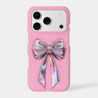 Chrome Bow Rhinestone iPhone Case | Y2K Glam