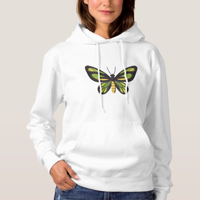 chrome butterfly in yellow and green hoodie (Front)