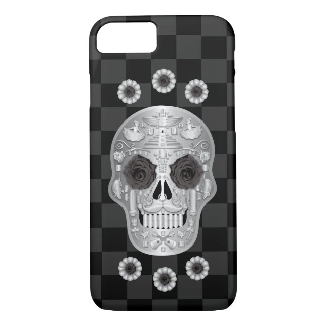 Chrome Calavera (Black Rose) Case-Mate iPhone Case (Back)