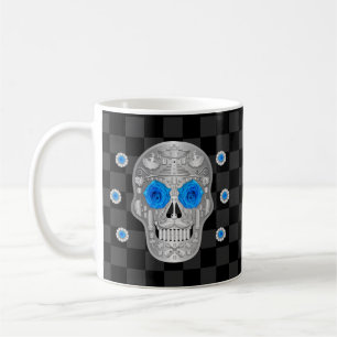 Chrome Calavera (Blue Rose) Coffee Mug