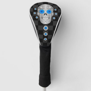 Chrome Calavera (Blue Rose) Golf Head Cover