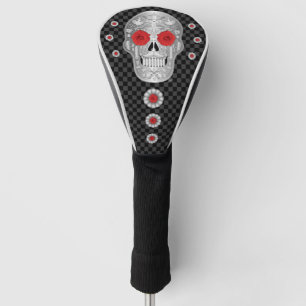 Chrome Calavera (Red Rose) Golf Head Cover