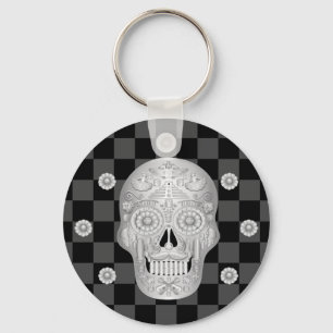Chrome Calavera Watch Key Ring