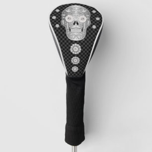 Chrome Calavera (White Rose) Golf Head Cover