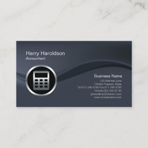 Chrome Calculator Icon Accountant Business Card