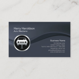 Chrome Car Jack Icon Auto Mechanic Business Card