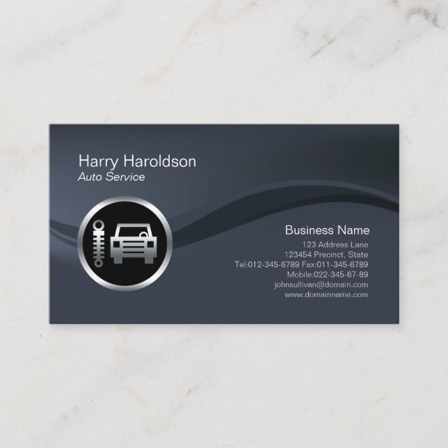 Chrome Car Thermostat Auto Service Business Card (Front)