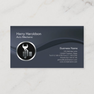 Chrome Car Wrench Auto Mechanic Business Card