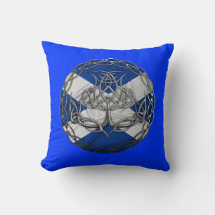 Chrome Celtic Knot Thistle Cushion