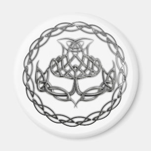 Chrome Celtic Knot Thistle Magnet