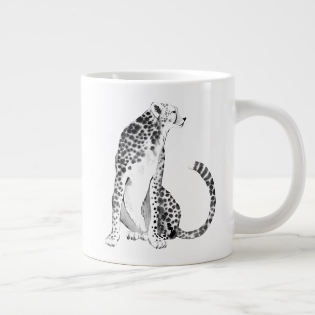 Chrome Cheetah Large Coffee Mug (Right)