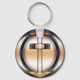 CHROME CROSS KEY RING
