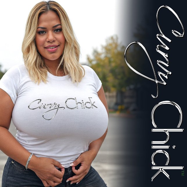 Chrome Curvy Chick Horizontal Logo T-Shirt (Creator Uploaded)
