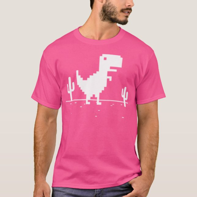 Chrome Dino White T-Shirt (Front)