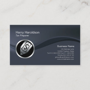 Chrome Dollar Pen Icon Tax Preparer Business Card