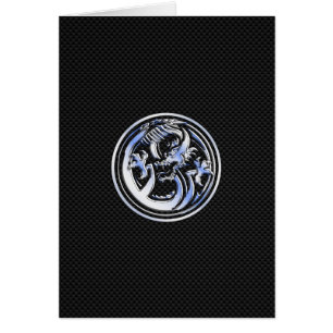 Chrome Dragon Crest dark Carbon Fibre Print