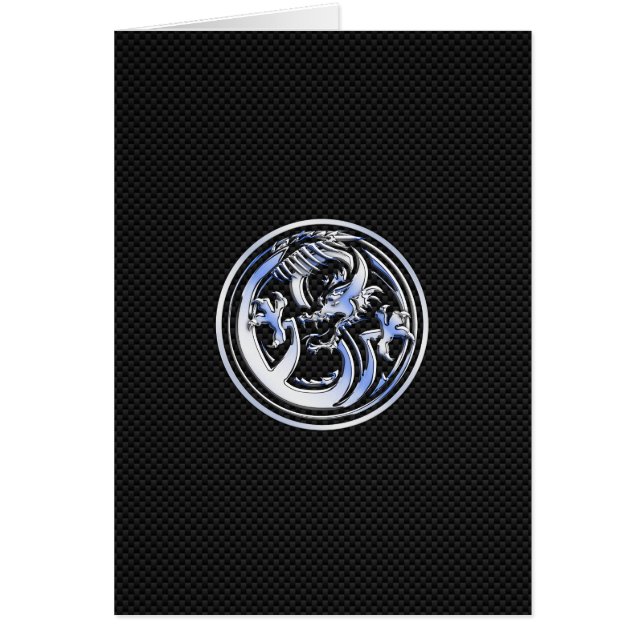 Chrome Dragon Crest dark Carbon Fibre Print (Front)