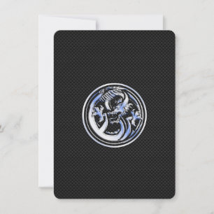 Chrome Dragon Crest on Carbon Fibre Print