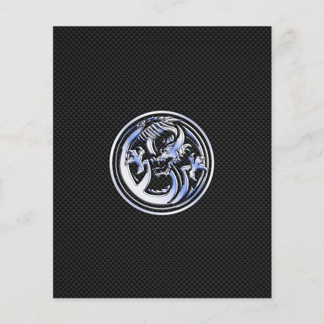 Chrome Dragon Crest on Carbon Fibre Print Flyer (Front)