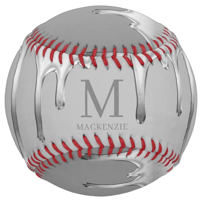 Chrome Dripping Metal Monogram Softball (Front)
