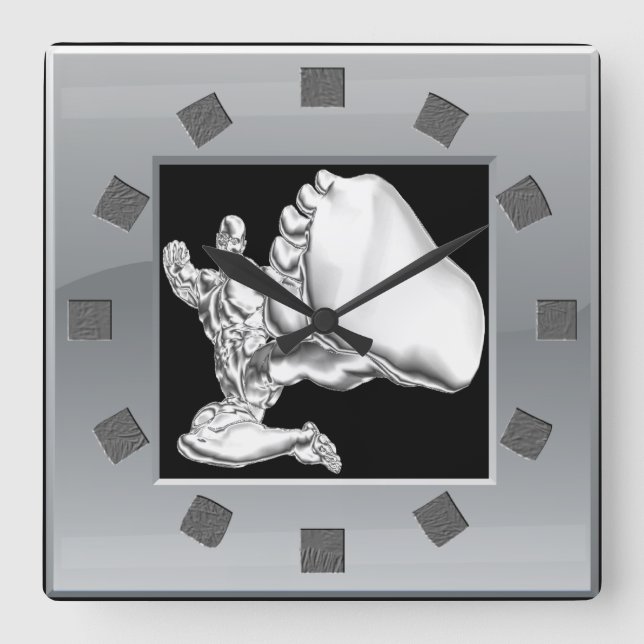 Chrome Fighter Wall Clock (Front)